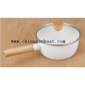 Enamel Cookware Milk Pot with Transparent Cover